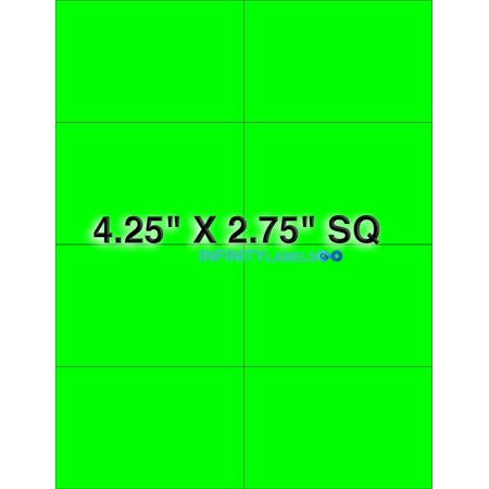 Fluorescent Green Paper Labels 300 Sheets O1032