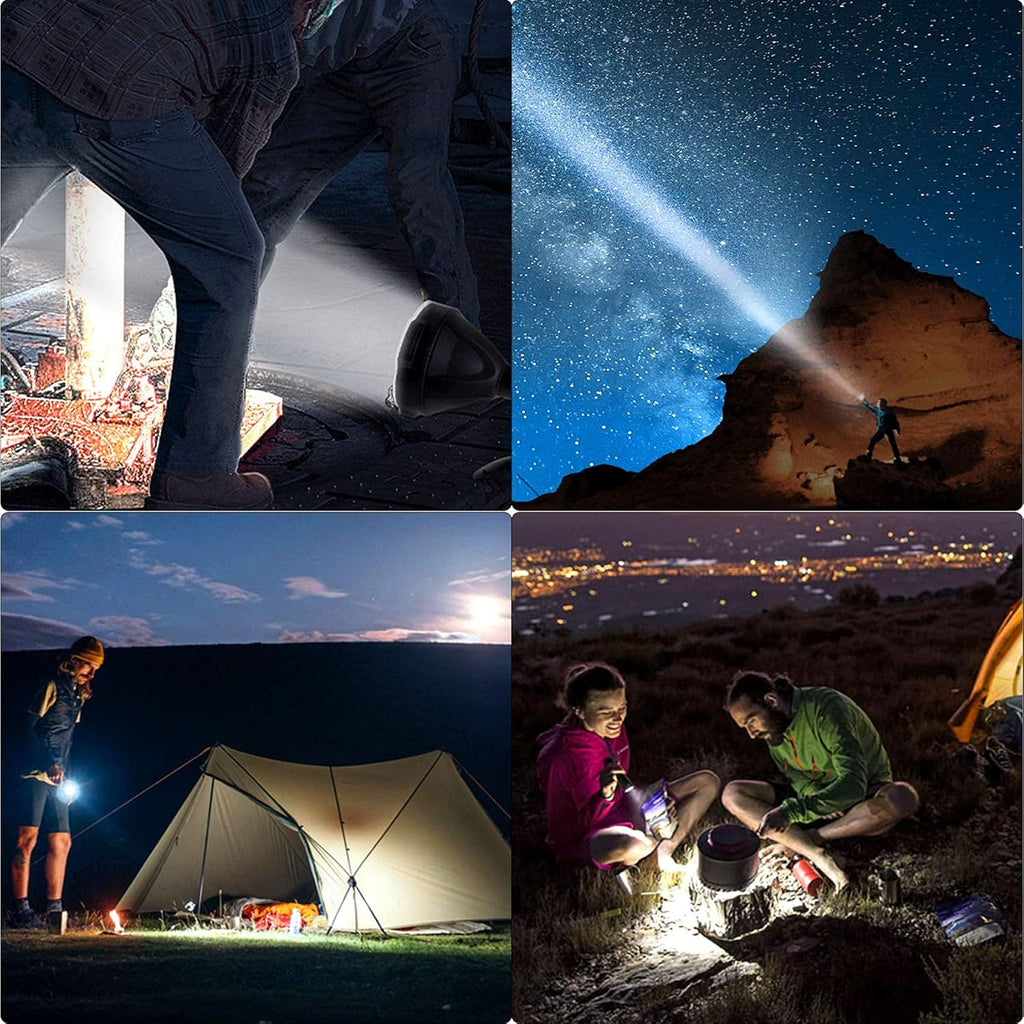 Rechargeable LED Spotlight Flashlight 90000 High Lumens IPX5 Waterproof V7401