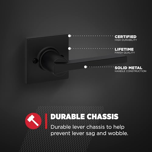 Matte Black Interior Privacy Door Handle 10 Pack S61008