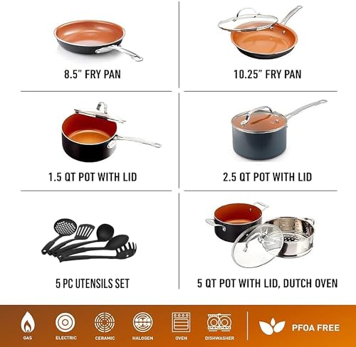 15 Pc Non Stick Ceramic Cookware Set I6023