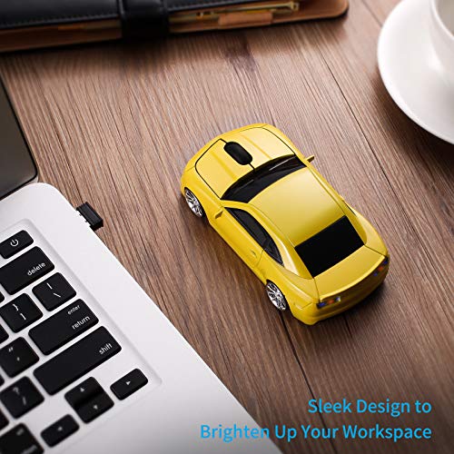 Red Wireless Sports Car Shaped Mouse with LED Headlights A591489