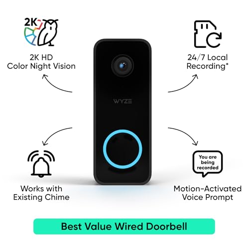 2K Video Doorbell with Color Night Vision K4782