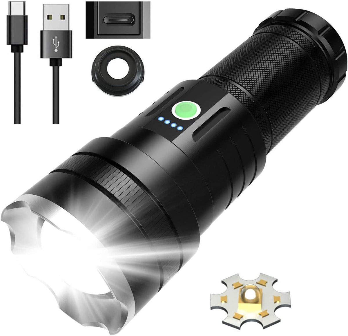 100000 High Lumens Rechargeable LED Flashlight X61371