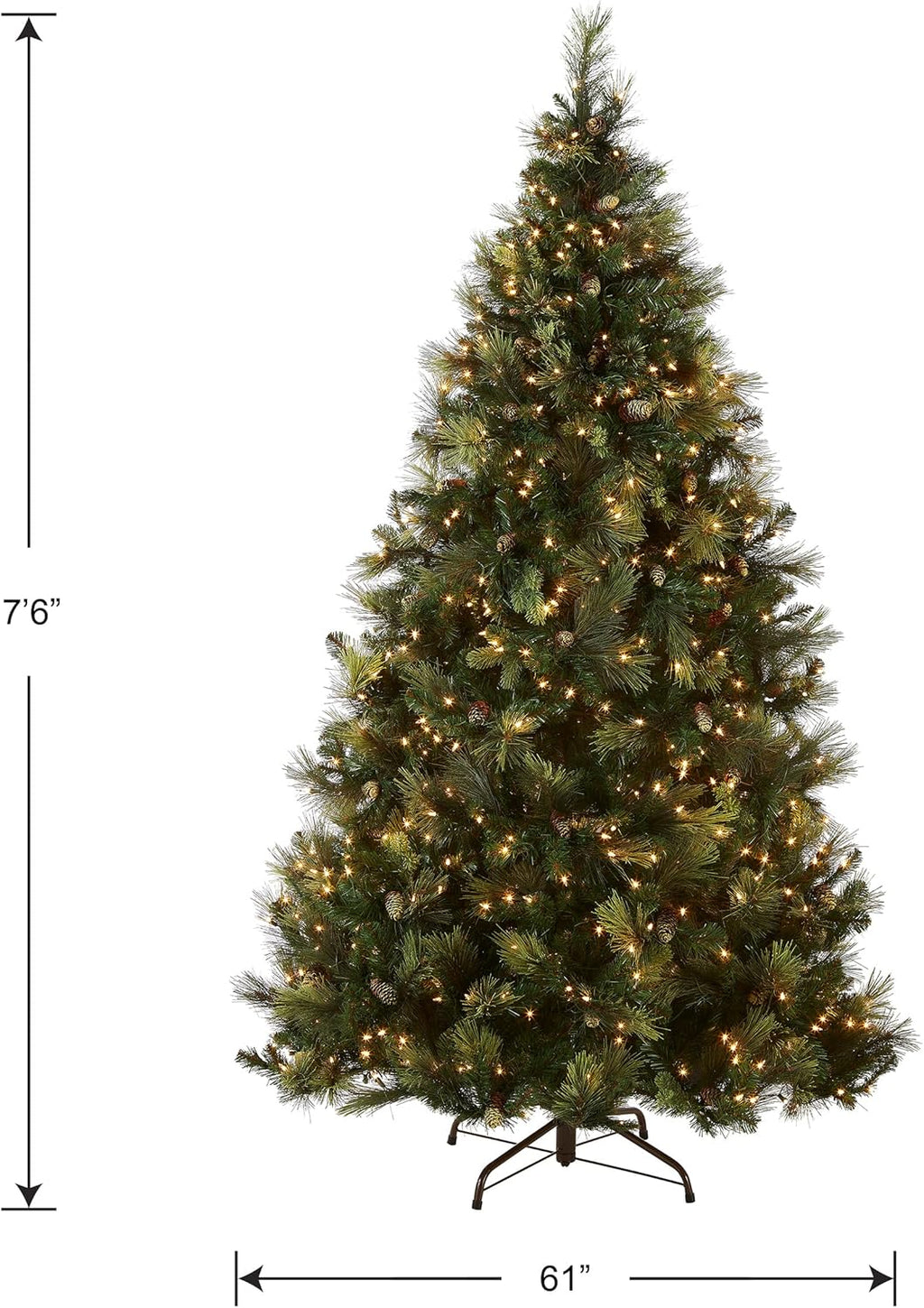 7.5 Foot Artificial Prelit Christmas Tree with Clear Lights E660328