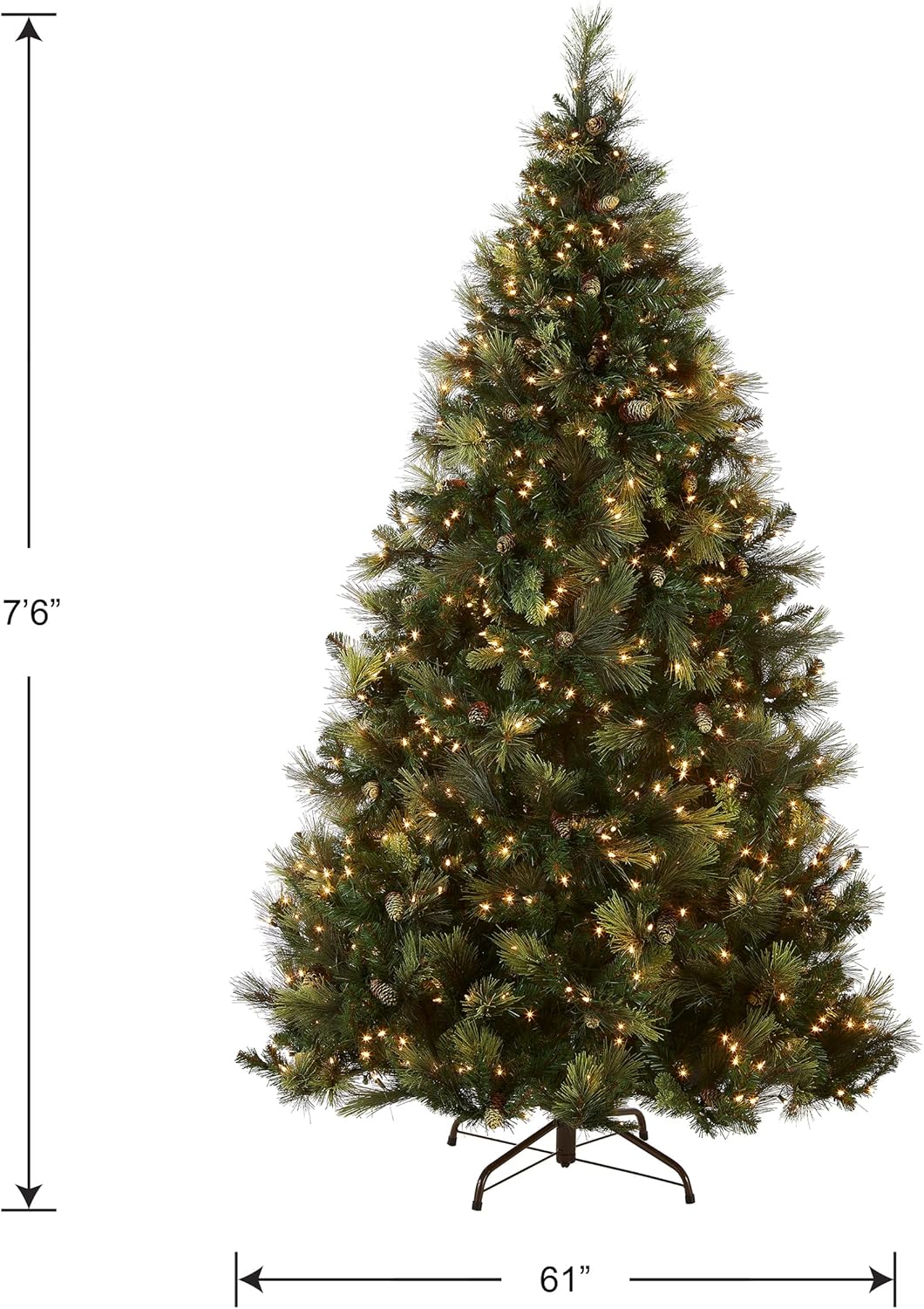 7.5 Foot Artificial Prelit Christmas Tree with Clear Lights E660328