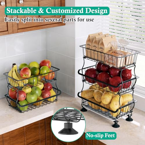 5 Tier Wire Fruit Basket with Wheels M31878