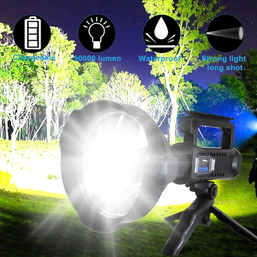 Rechargeable LED Spotlight Flashlight 90000 High Lumens IPX5 Waterproof V7401