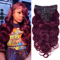 Chocolate Brown to Caramel Blonde 8Pcs Clip in Hair Extensions Real Human Hair 120g 16 Inch Q49252