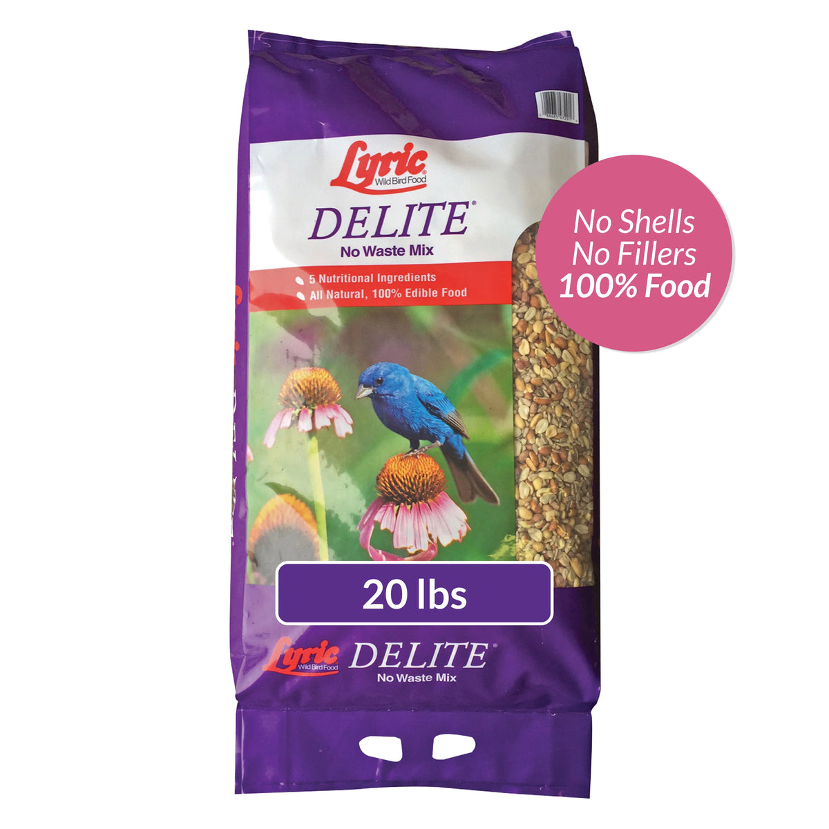 20 lb. No Waste Bird Seed with Shell-Free Nuts & Seeds K119986