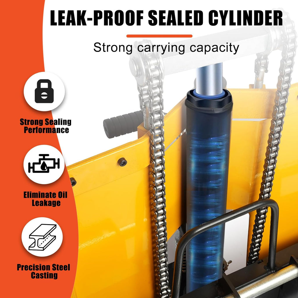 440 lbs Capacity 35" Lift Height Adjustable Forks Fixed Legs Pallet Stacker R91981
