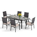 9 Piece Outdoor Extendable Dining Set with Rectangular Metal Dining Table and 8 Rattan Chairs N1509
