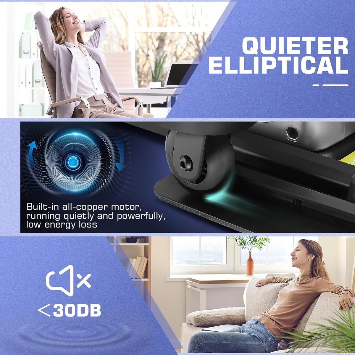 Under Desk Elliptical, Electric Seated Foot Pedal Exerciser with LCD Display Monitor, Remote Control R76808