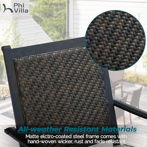 9 Piece Outdoor Extendable Dining Set with Rectangular Metal Dining Table and 8 Rattan Chairs N1509