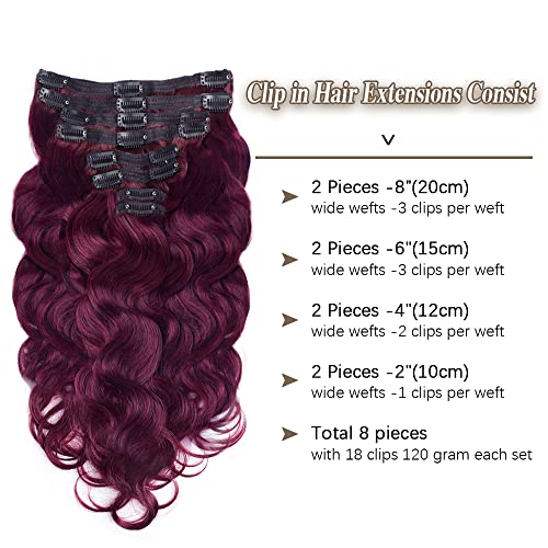 Chocolate Brown to Caramel Blonde 8Pcs Clip in Hair Extensions Real Human Hair 120g 16 Inch Q49252