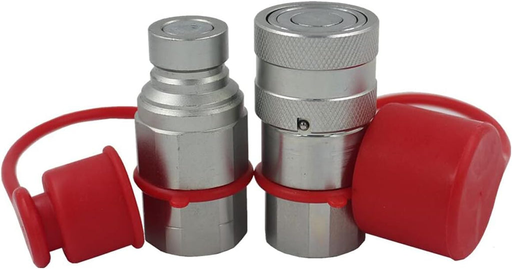 3/4'' SAE-12 UNF1-1/16 Flat Face Hydraulic Quick Connect Coupling, 1/2 Body, Pack of 2 L17038