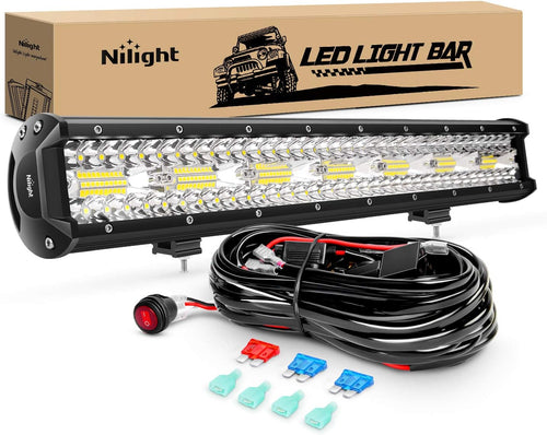 20Inch 420W LED Light Bar Amber White Strobe with Wiring Harness Kit B966
