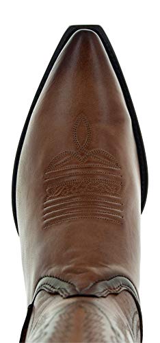 Tan Genuine Leather Snip Toe Cowboy Boots X516717
