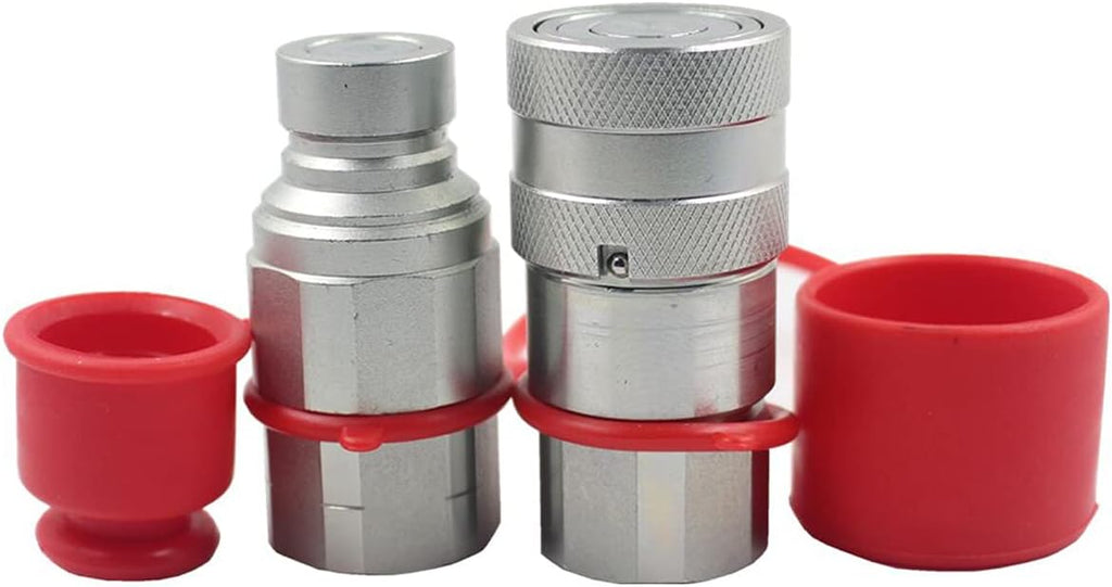 3/4'' SAE-12 UNF1-1/16 Flat Face Hydraulic Quick Connect Coupling, 1/2 Body, Pack of 2 L17038