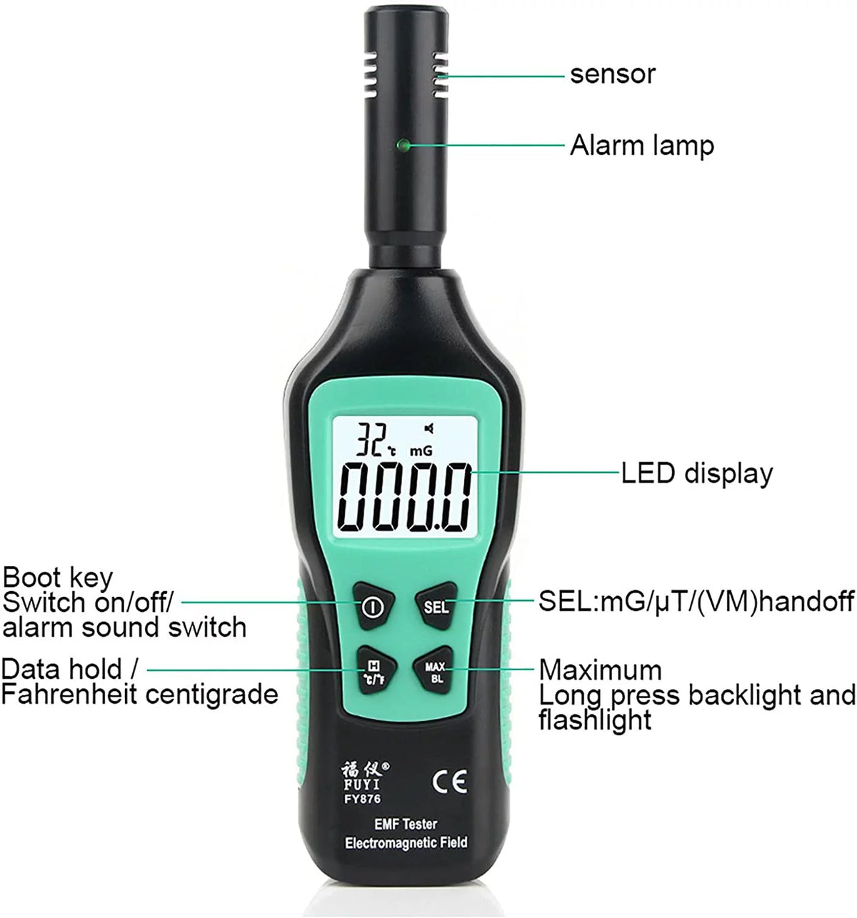 Handheld EMF Meter Digital LCD EMF Detector M357120