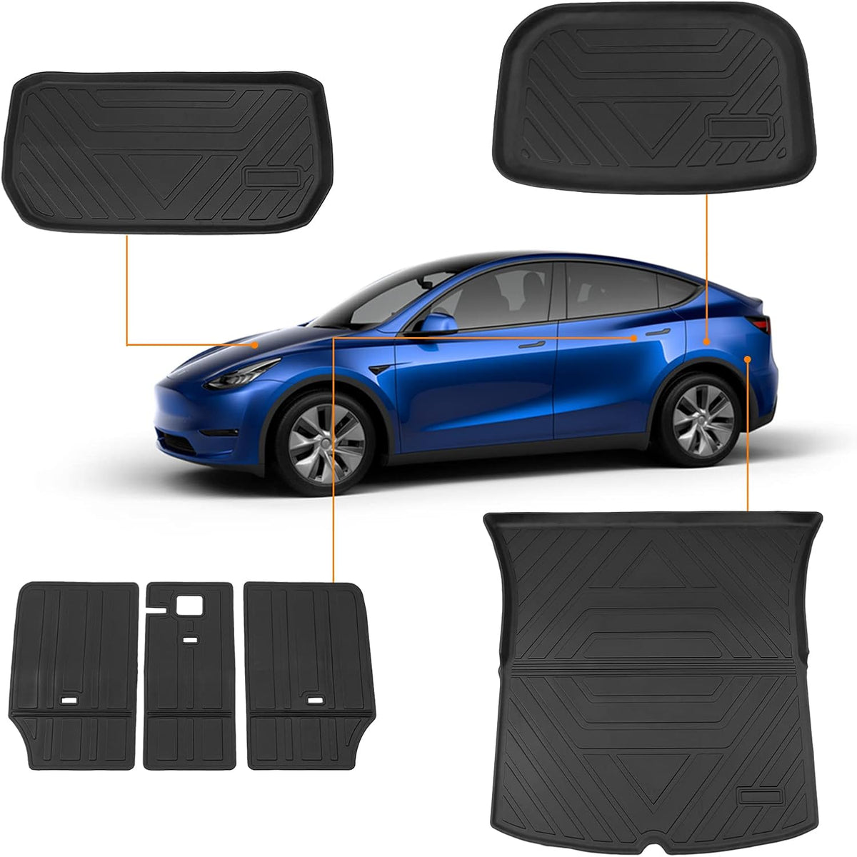 Tesla Model Y Trunk Mats Cargo Liners Floor Mats All Weather Q6382