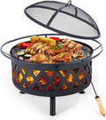 30-Inch Round Wood Burning Fire Pit with BBQ Grill G651710