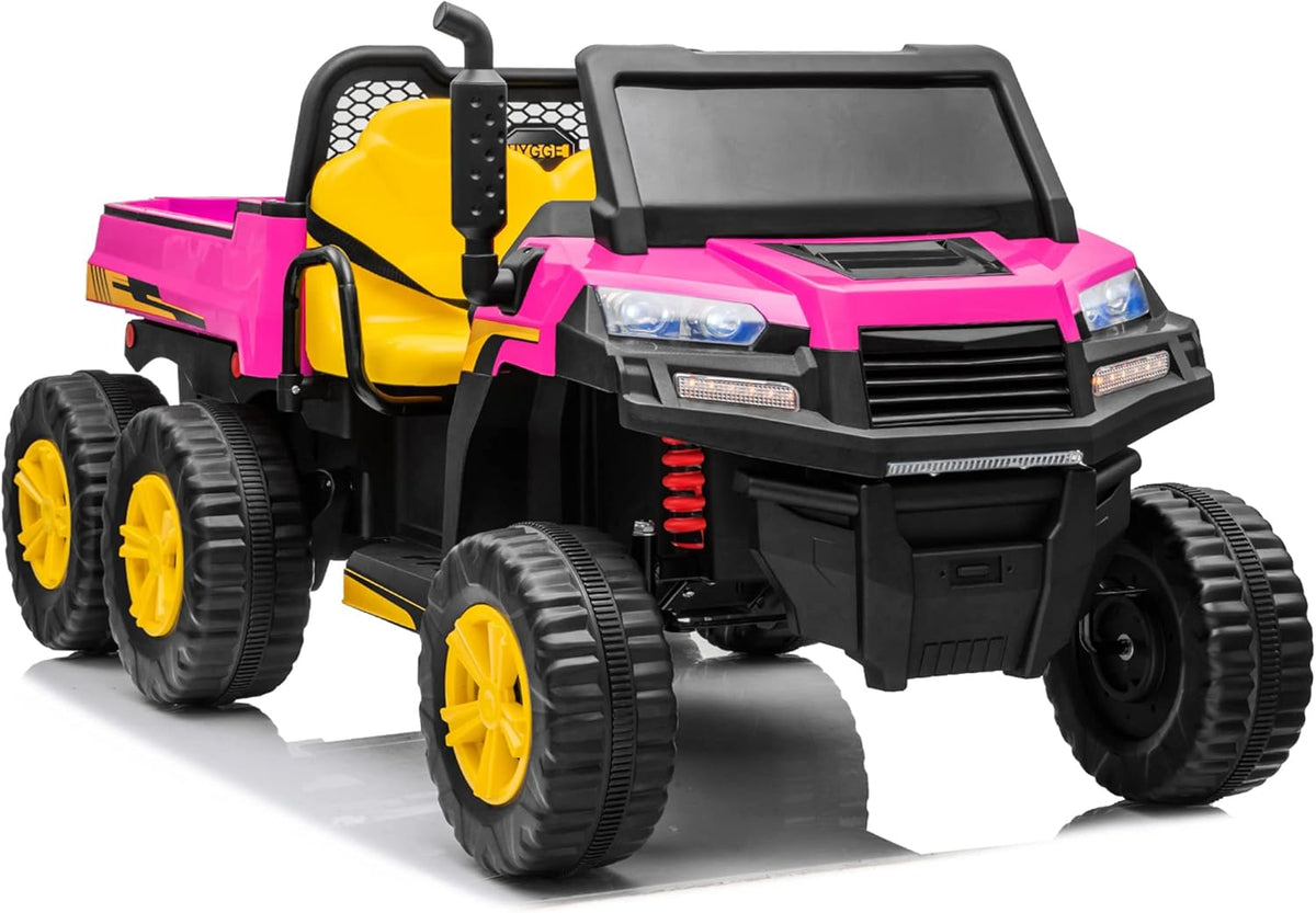 12V 2 Seater Kids Ride On Car with Remote Control 4WD Ride On Truck with Working Dump Bed Battery Powered 6 Wheels Ride On Toys Car, Bluetooth, Music Play, Green P3479