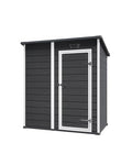Black and White 4x6 Resin Outdoor Storage Shed O202