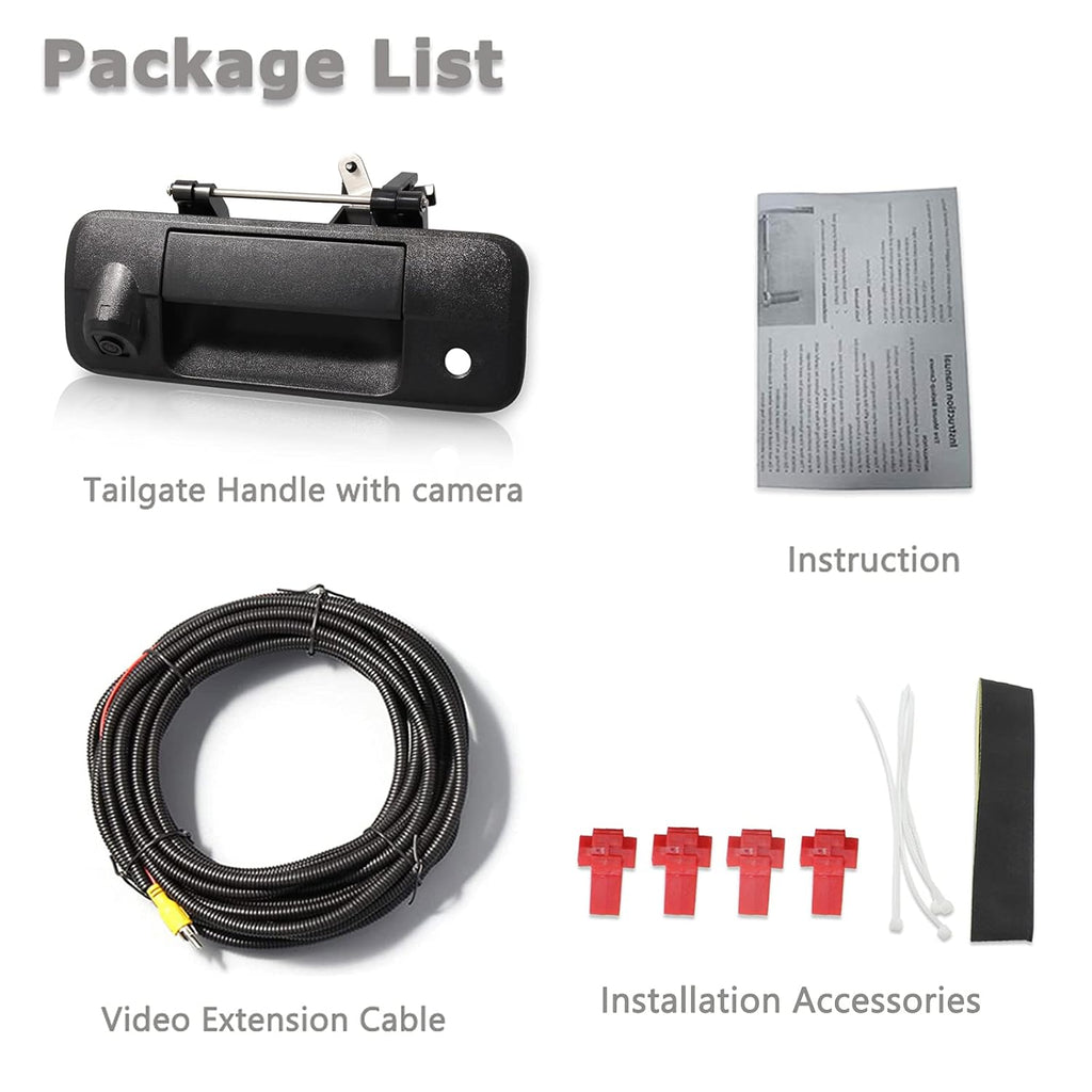 Tailgate Handle Backup Rear View Camera Black Pack of 2 E1286