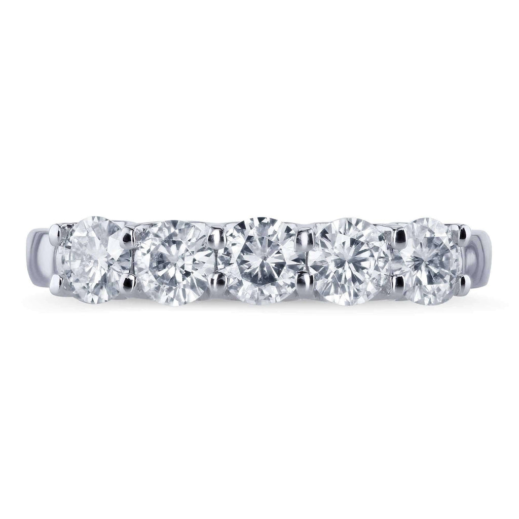 4/5 Carat Round Brilliant Moissanite Wedding Band in 14K Yellow Gold W428318