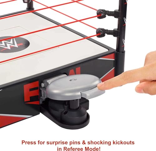 WWE Wrekkin' Kickout Ring Playset with Launcher, Crane, Championship, 13-inch x 20-inch H4424