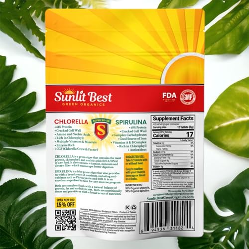 500 Organic Chlorella Spirulina Tablets G95836