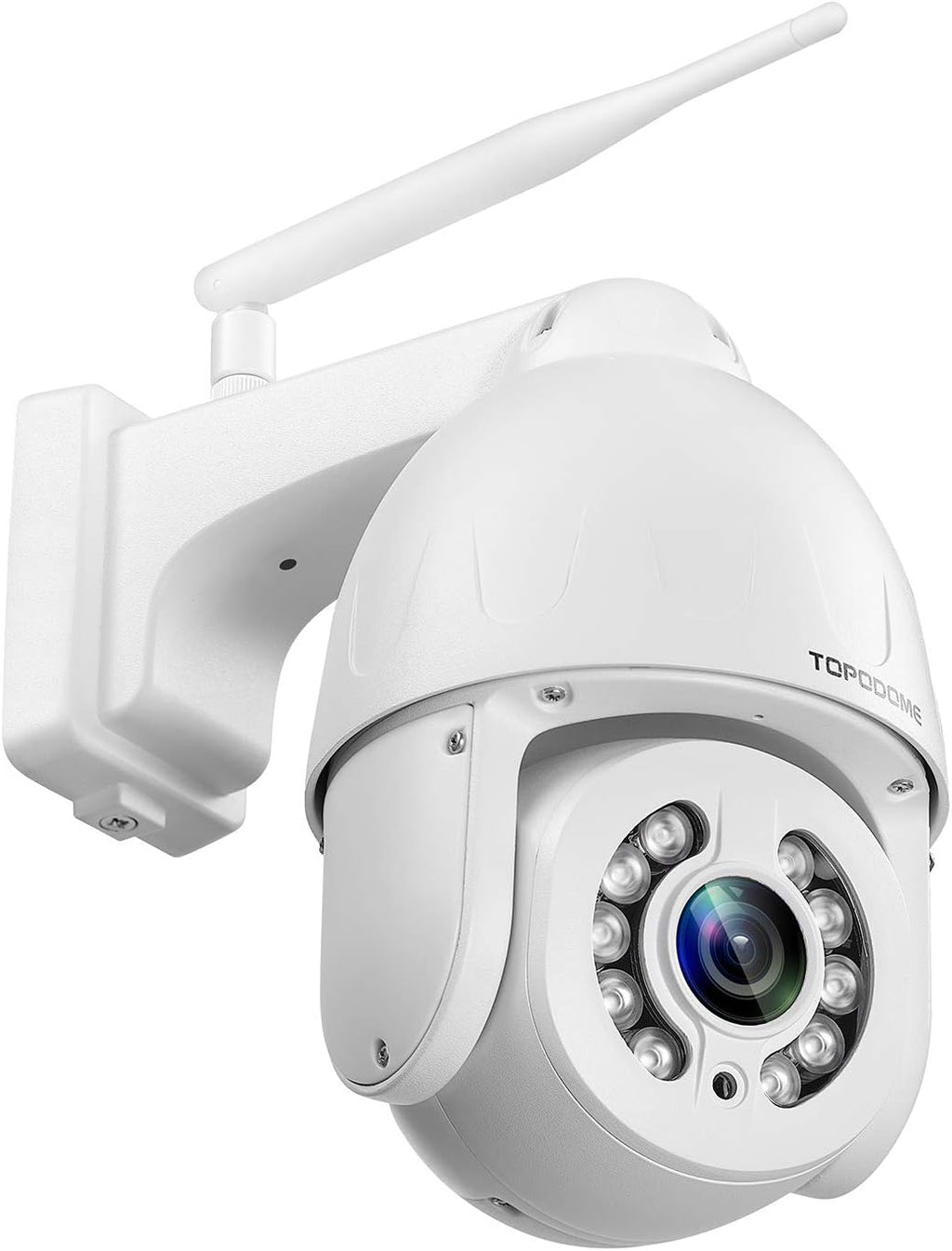 5MP PTZ Security Camera Outdoor 5X Optical Zoom Color Night Vision White Q16467