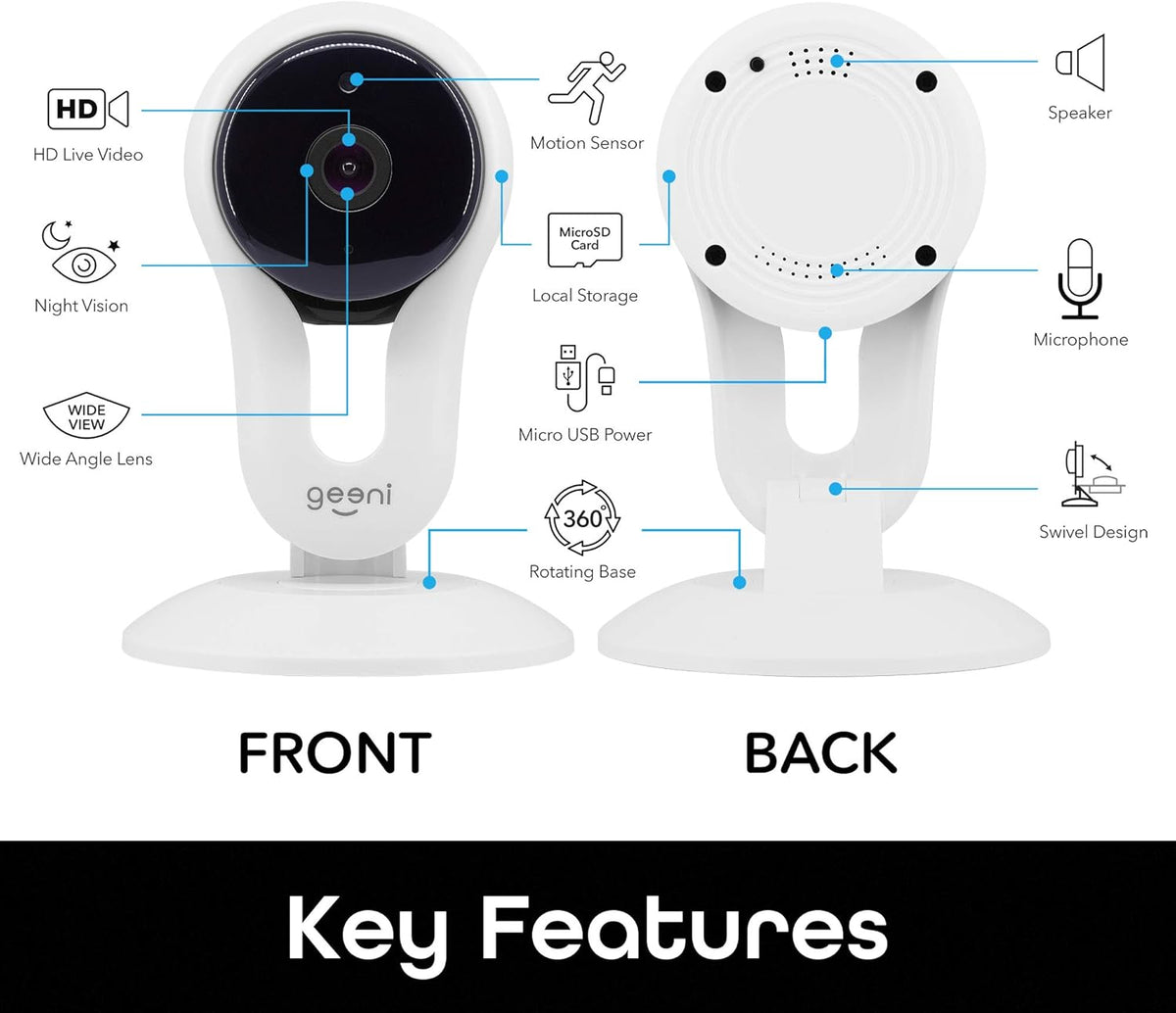 1080p HD Indoor Smart Security Camera Pack of 2 U521407
