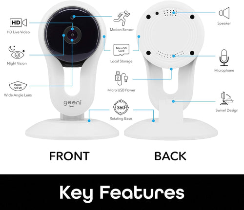 1080p HD Indoor Smart Security Camera Pack of 2 U521407
