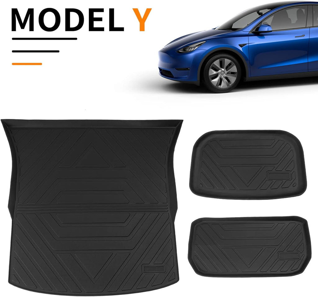 Tesla Model Y Trunk Mats Cargo Liners Floor Mats All Weather Q6382