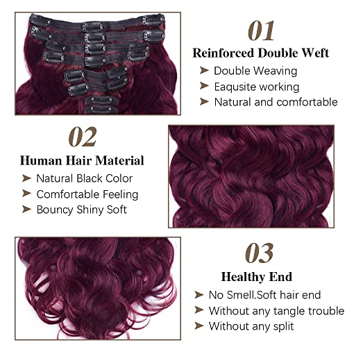 Chocolate Brown to Caramel Blonde 8Pcs Clip in Hair Extensions Real Human Hair 120g 16 Inch Q49252