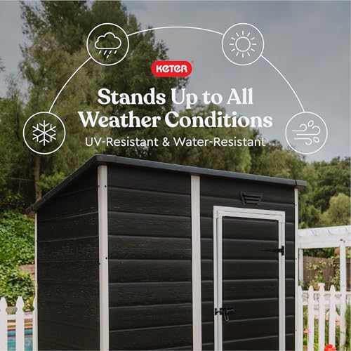 Black and White 4x6 Resin Outdoor Storage Shed O202