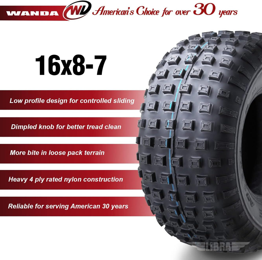 Set of 4 16x8-7 4PR ATV Tires K313