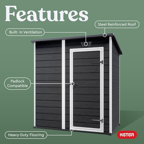 Black and White 4x6 Resin Outdoor Storage Shed O202