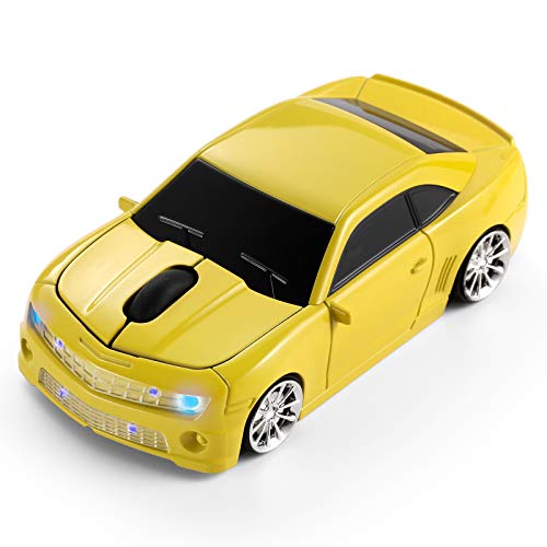 Red Wireless Sports Car Shaped Mouse with LED Headlights A591489