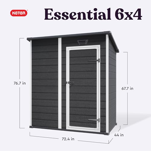 Black and White 4x6 Resin Outdoor Storage Shed O202
