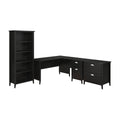 60W L Desk with Bookcase and Lateral File Y378