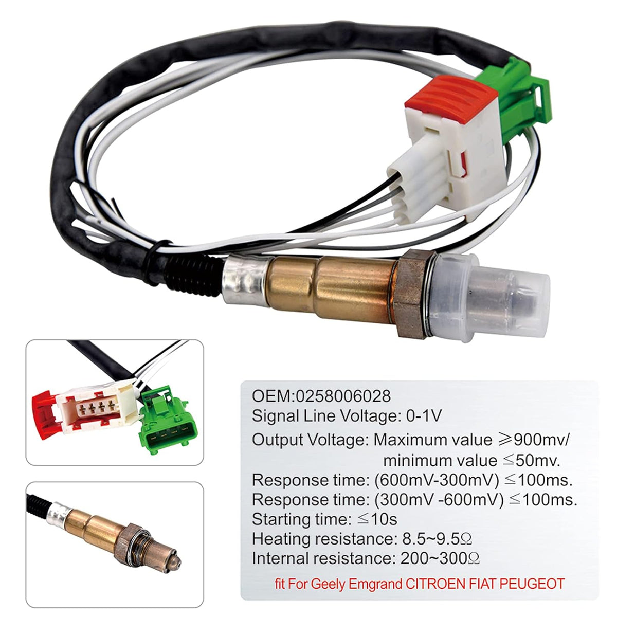Air Fuel Ratio Gauge 2-1/16 52mm with O2 Oxygen Sensor Pack of 2 W79951