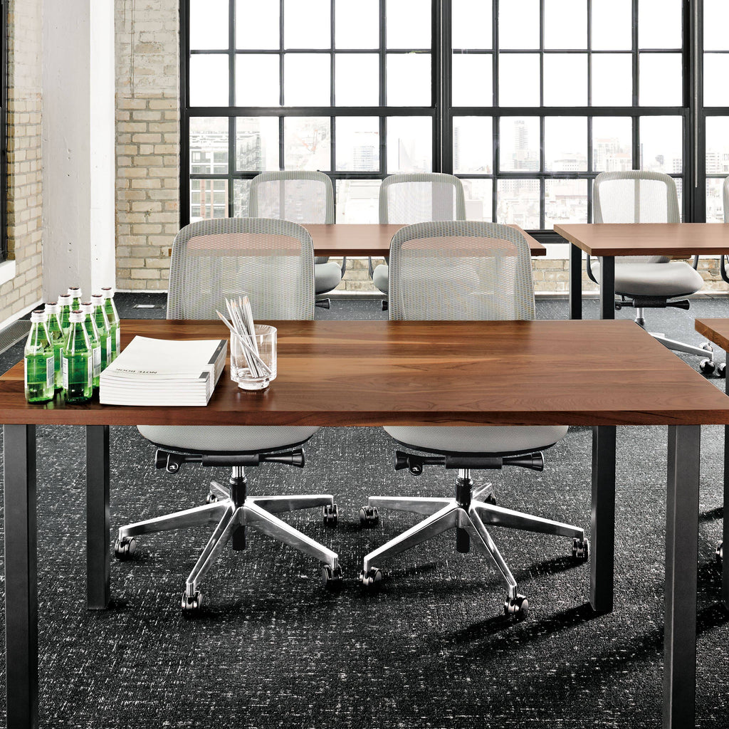 Cherry Top Table with Natural Steel Base N500648