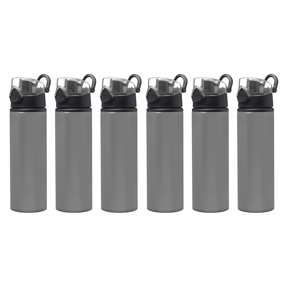 25 oz Aluminum Water Bottle 6 Pack with Carabiner T373677