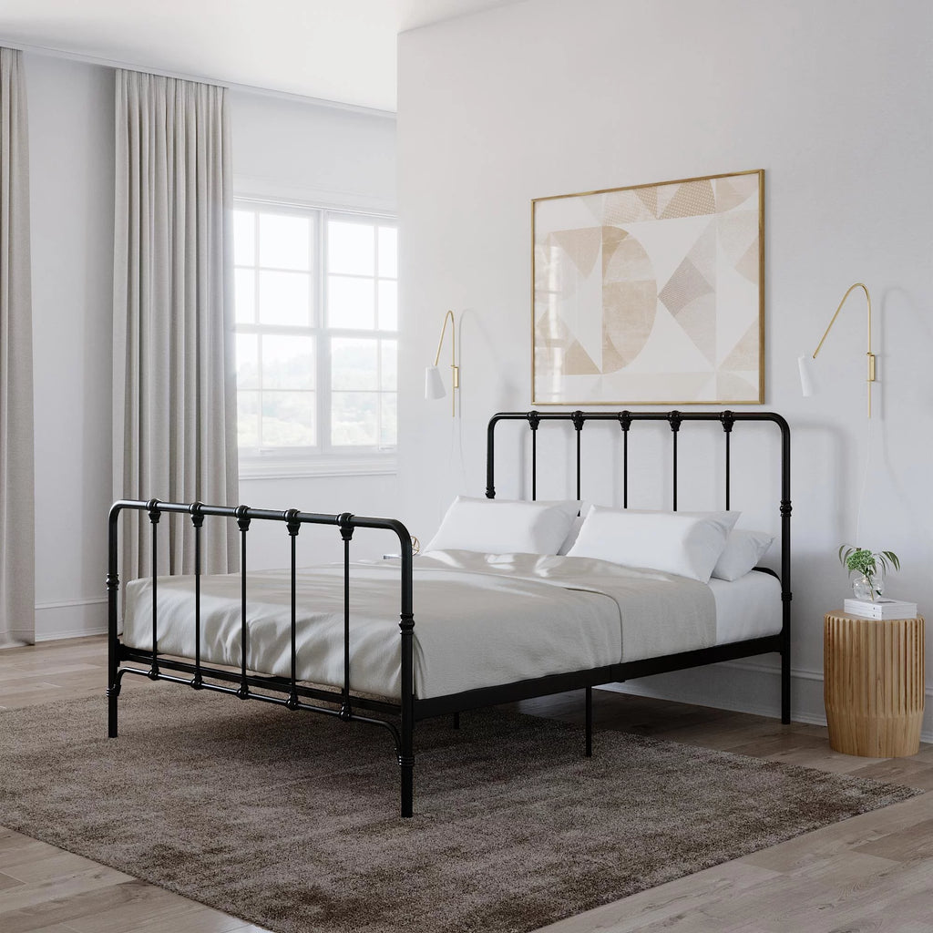 King Gray Metal Bed S70902