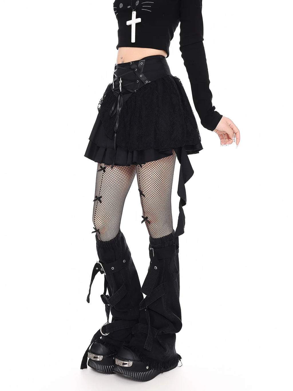 Vintage Gothic Lace Irregular Skirt R35380