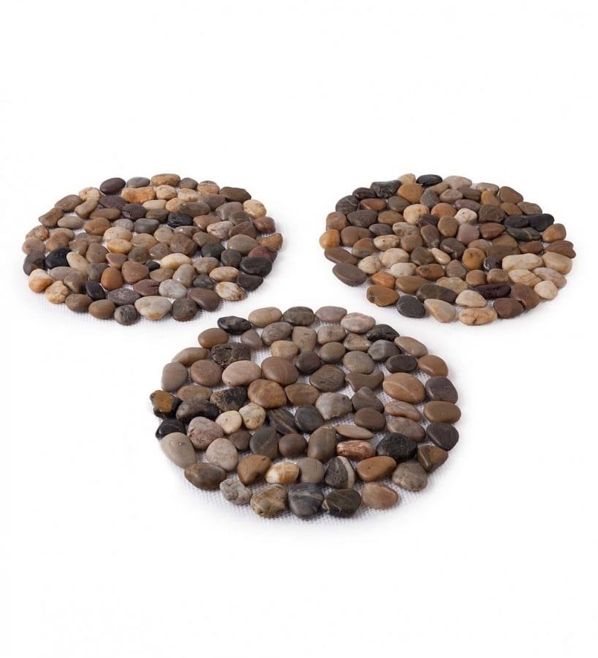 Set of 3 Natural River Rock Stepping Stones R898967