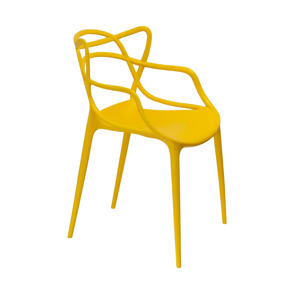 Yellow Molded Plastic Dining Chair Set of 2 S68611