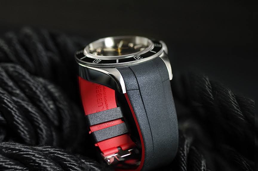 Black Rubber Strap for Heritage Black Bay 41mm N998